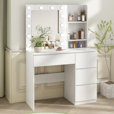 37" Vanity Table with Lighted Mirror by Latitude Run