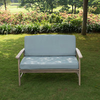 Bismark 52.75" Wide Outdoor Loveseat with Cushions by August Grove