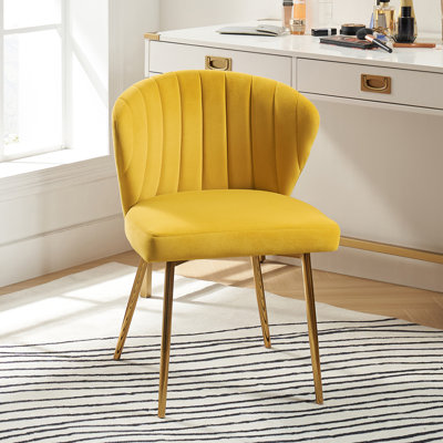 Euclid 29"H Modern Velvet Accent Chair with Tufted Back by Etta Avenue