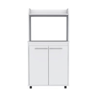 Rockford Kitchen Cart with Appliance Space, 2-Door Cabinet, and Two Internal Shelves