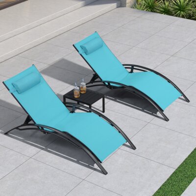 71.46" Long Reclining Chaise Lounge Set with Cushions by Orren Ellis