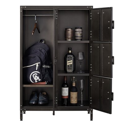 Aleyana 30 Inch Wide Metal Steel Retro Cabinets Storage Locker with 4 Doors and Adjustable Feet