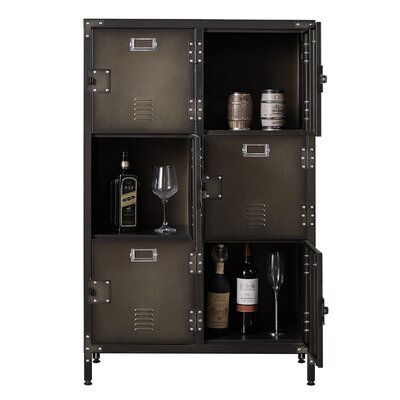 Aleyah 29.5 Inch Wide Metal Steel Retro Cabinets Storage Locker with 6 Doors and Adjustable Feet