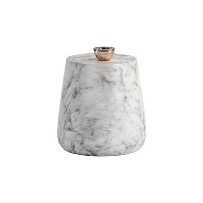 ARIES SIDE TABLE - MARBLE LOOK - BLACK by Orren Ellis