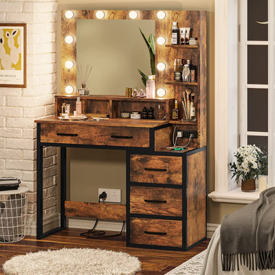 Malaisia Vanity Set with Mirror by 17 Stories