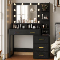 Malaisia Vanity Set with Mirror by 17 Stories