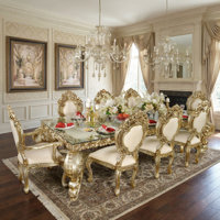 Franek Platine Rococo Dining Table Set Of 9 (KIT) by Rosdorf Park