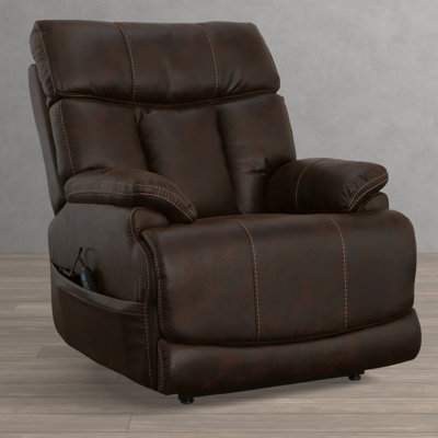 Sidings 35" Wide Leather Match Power Standard Recliner by Wildon Home