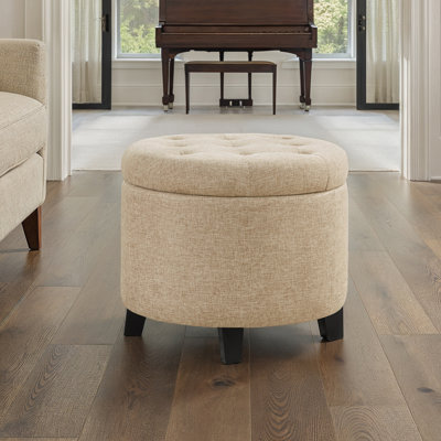 Avers 19.75" Wide Tufted Round Storage Ottoman
