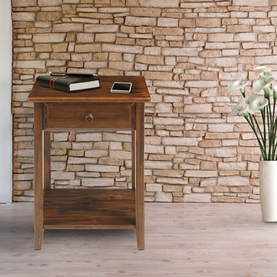 24.5" H x 17.5" W x 14.25" D - Casual Home Night Owl Nightstand With USB Port by Lark Manor