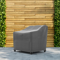 Premium Patio Chair Wide Cover - Breathable, Heavy-Duty Cover with Water-Resistant PVC liner, Adjustable Elastic Hem, Click-Close Straps, and Air Vent by Freeport Park