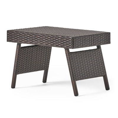 Billur Folding Wicker Side Table by Wade Logan