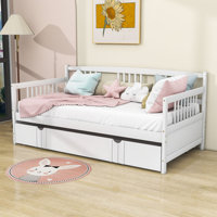 Pearces Daybed Wood Bed with Twin Size Trundle