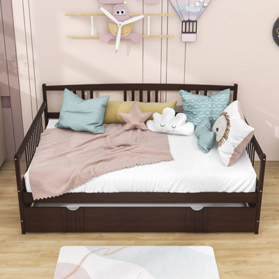 Pearces Daybed Wood Bed with Twin Size Trundle by Red Barrel Studio