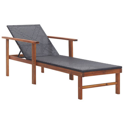 78.7" Long Acacia Single chaise with Cushions by Red Barrel Studio