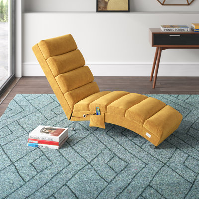 Alrahman 21.65" Wide Velvet Ergonomic Recliner with Massager