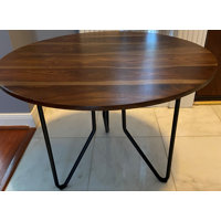 Sheesham Round Coffee Table With Metal Legs by Loon Peak