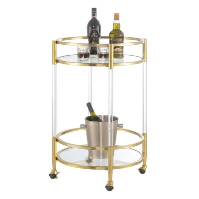 Carolina Acrylic Round Glass Bar Cart by Willa Arlo Interiors