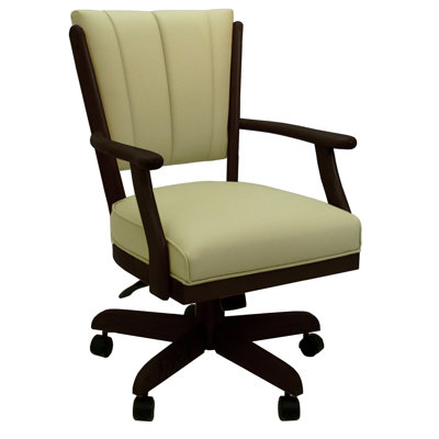 Classic Swivel Wood Caster Chair with Arms by Red Barrel Studio