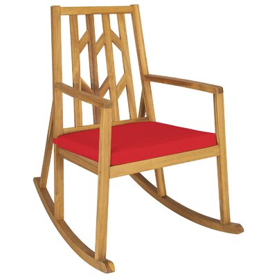 Outdoor Rocking Solid Wood Chair with Cushions by Latitude Run