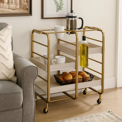 Wide Bar Cart by Everly Quinn