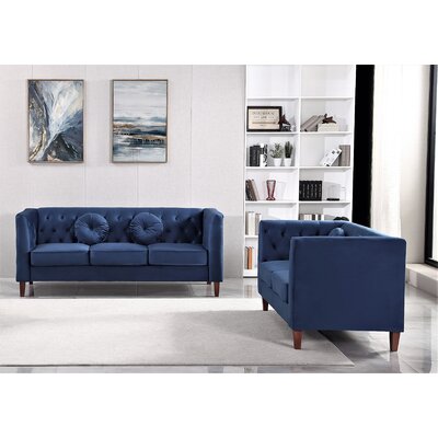 2 Piece Velvet Foam Living Room Set by Everly Quinn