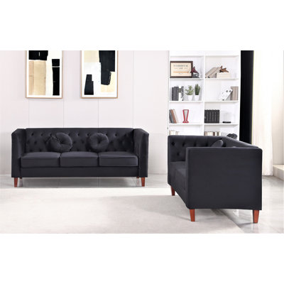 2 Piece Velvet Foam Living Room Set