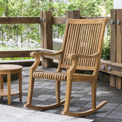 Teak Wood Porch Rocking Chair by Lark Manor