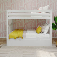 Hugley Twin Over Twin Bunk Bed With Ladder On End And Trundle by Viv + Rae