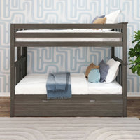 Hugley Twin Over Twin Bunk Bed With Ladder On End And Trundle by Viv + Rae