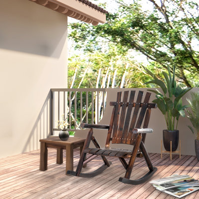 Outdoor Rocking Solid Wood Chair by Loon Peak