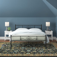 Alverne Full Metal Platform Bed Frame With Headboard And Footboard No Box Spring Needed by Lark Manor