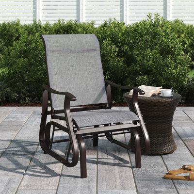 Outdoor Gliding Metal Chair by Lark Manor