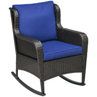 Outdoor Rocking Metal Chair with Cushions by Red Barrel Studio