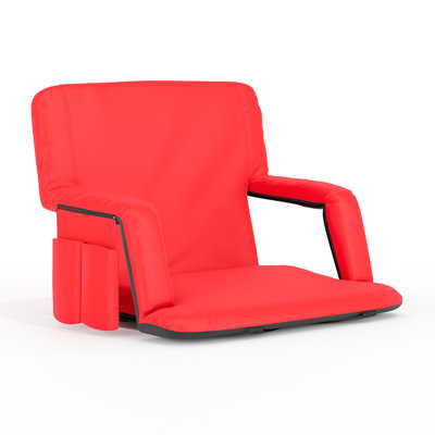 Extra Wide Lightweight Reclining Stadium Chair with Padded Back & Seat and Backpack Straps
