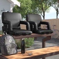 Reclining Backpack Padded Stadium Chairs-Armrests & Storge Pockets by Freeport Park