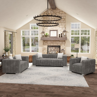 Clifford 2 Piece Velvet Living Room Set by Mercer41