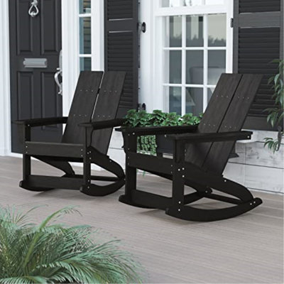 Balasi Indoor/Outdoor Modern 2-Slat Adirondack Poly Resin Rockers by Rosecliff Heights