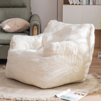 Medium Bean Bag Chair Soft Fabric Tufted Foam Bean Bag Chair With Fabric 39.37"×Width37"×Height27.56" by Viv + Rae