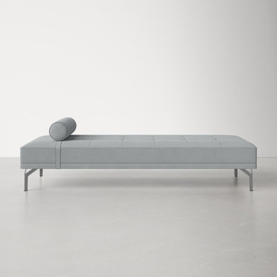 Chesham EI Dorado Fabric Sofa Daybed, Tufted, 1 Bolster Pillow, Gray by Wade Logan