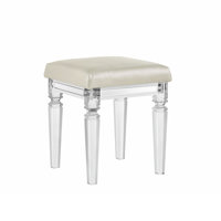 Bridgnorth Vanity Stool With Acrylic Leg by Rosdorf Park