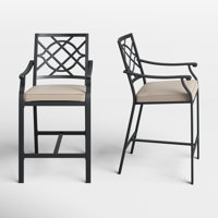 Airic 27" Patio Bar Stool with Cushion by Lark Manor