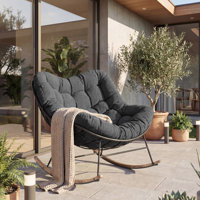 Steel Rocking Chair With Cushion by Corrigan Studio