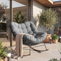 Steel Rocking Chair With Cushion by Corrigan Studio