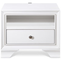 ClickDecor Edmond Wood 1-Drawer Nightstand with USB Charging Station by ClickDecor