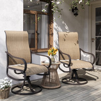 Bhairavi Steel Outdoor Dining Armchair (Set of 2) by Wade Logan
