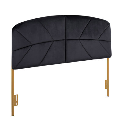 Queen Velvet Upholstered Panel Headboard by Everly Quinn