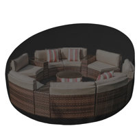 Outdoor Daybed Cover, Heavy Duty Waterproof Round Canopy Sofa Bed Cover by Arlmont & Co.