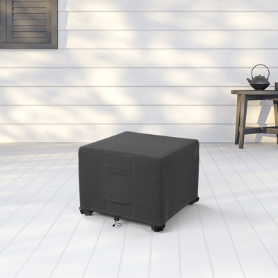 Premium Coffee & Side Table Cover - Breathable, Heavy-Duty Cover with Water-Resistant PVC liner, Adjustable Elastic Hem, Click-Close Straps, and Air V by Freeport Park