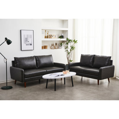 Seeaventus 2 Piece Faux Leather Living Room Set